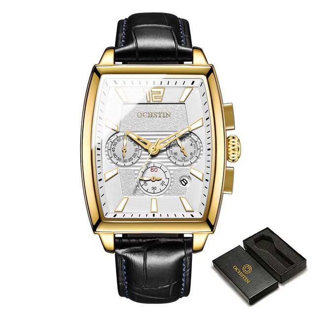 SquareClock™ - Luxuriöse Lederuhr