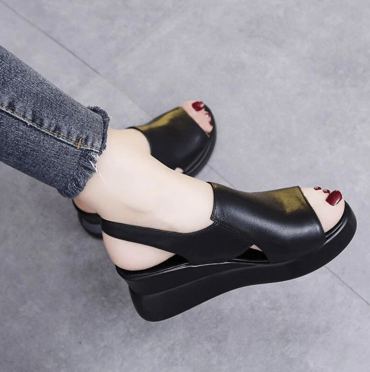 Orthopädische Sandalen "Ortolina" - korrigiert Haltung, elegant & komfortabel  - schwarz 15