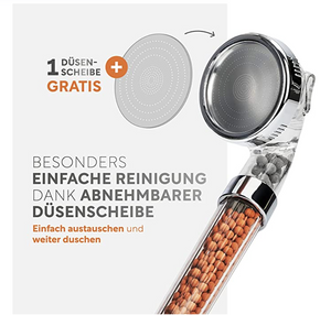 Premium Duschkopf mit Mineralsteinen | 70% weniger Wasserverbrauch 3