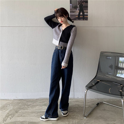 WOLF  Lang Ärmel V Hals Schlank Grau Pullover