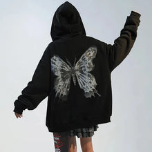 Lade das Bild in den Galerie-Viewer, WOLF Schmetterling Druck Kapuzenpulli Pullover

