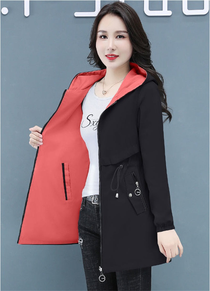 WOLF Lange Windbreaker-Jacke