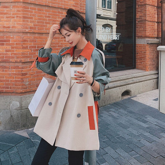 WOLF A-Linie Gürtel Aprikose Mantel