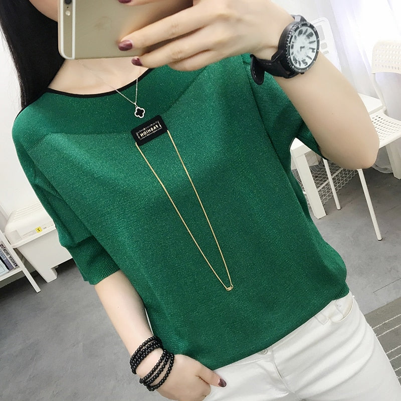 WOLF Vintage O-Ausschnitt Lose Oberteile