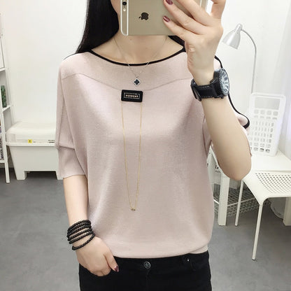 WOLF Vintage O-Ausschnitt Lose Oberteile