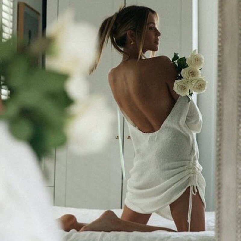 WOLF Rückenfrei Lang Ärmel Pullover