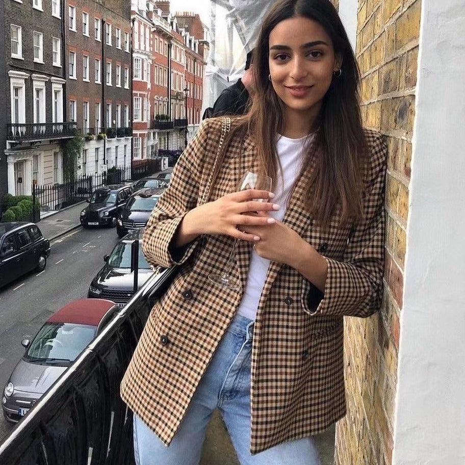 WOLF Lässiger karierter Blazer