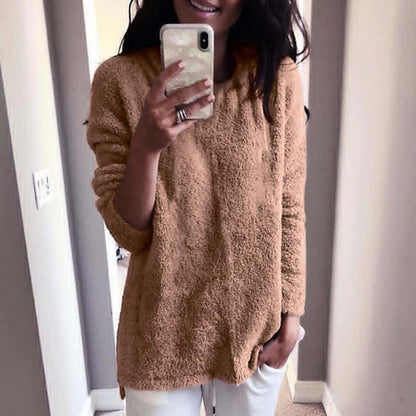 WOLF Lang Ärmel Rund Hals Plüsch Pullover