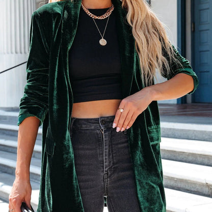 WOLF Crush Blazer aus Samt mit Taschen