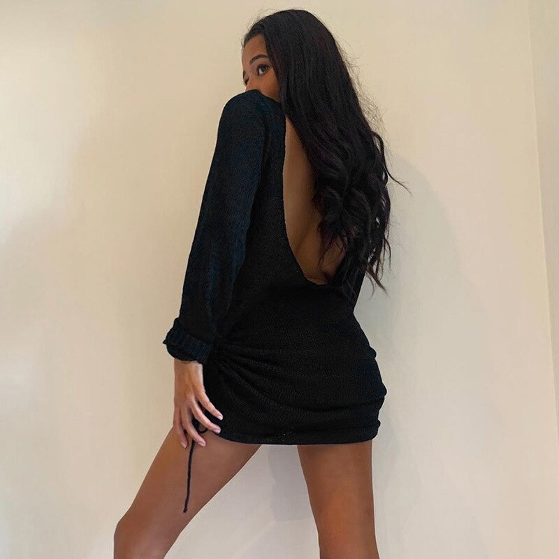 WOLF Rückenfrei Lang Ärmel Pullover