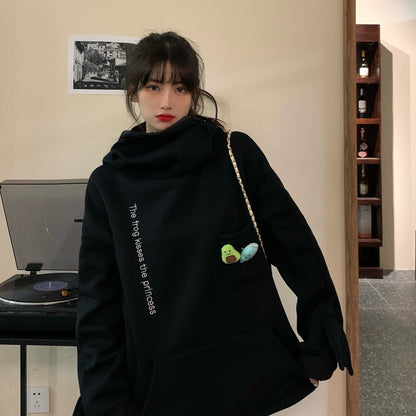 WOLF Reißverschluss Frosch Kapuzenpulli Pullover