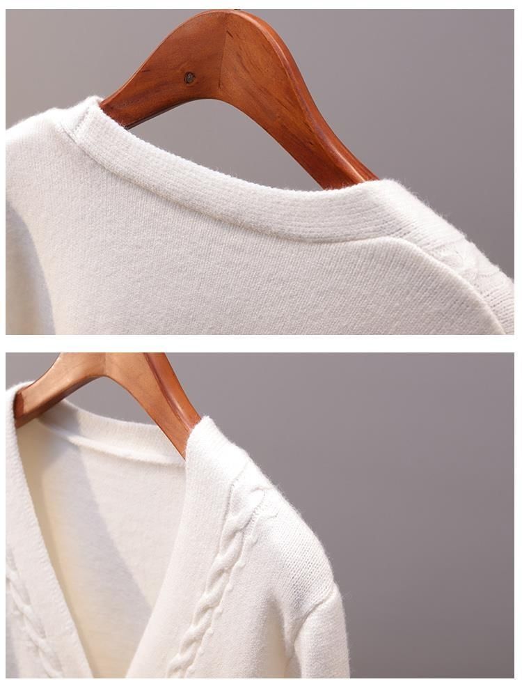 WOLF V-Ausschnitt Lose Schal Strick Pullover Kurz