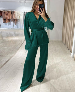Coss Satin Suit | Weicher eleganter Damenanzug