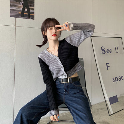 WOLF  Lang Ärmel V Hals Schlank Grau Pullover