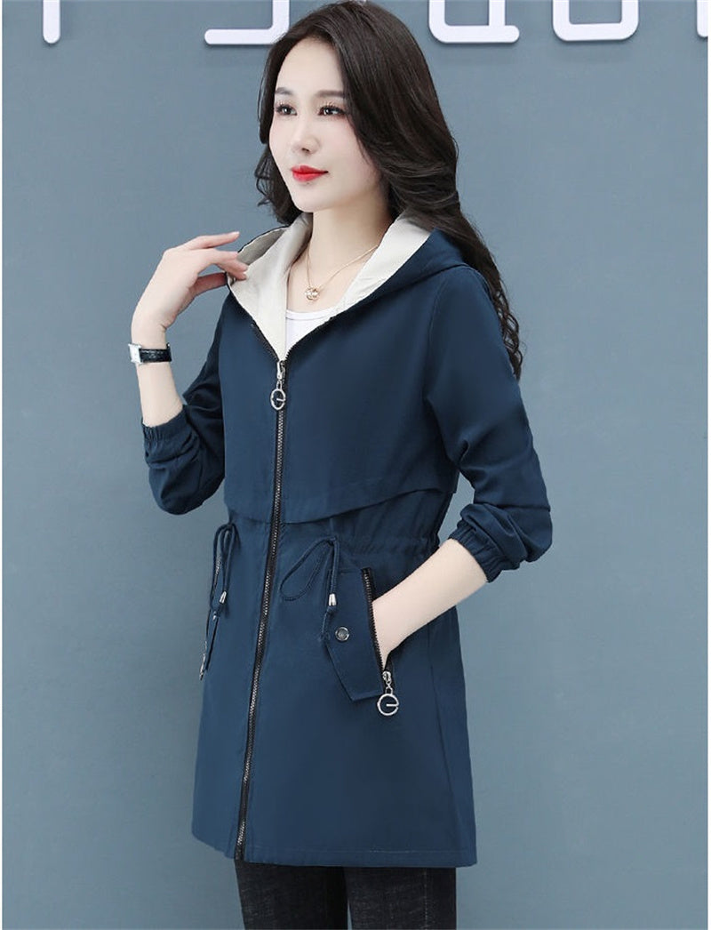 WOLF Lange Windbreaker-Jacke