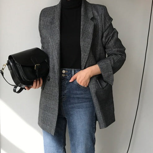 WOLF Blazer mit karierter Jacke