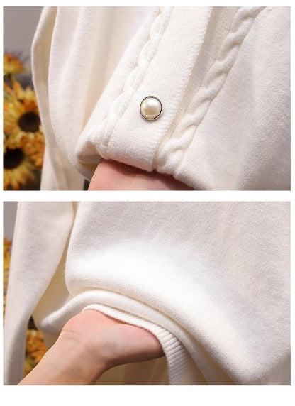 WOLF V-Ausschnitt Lose Schal Strick Pullover Kurz