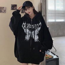 Lade das Bild in den Galerie-Viewer, WOLF Schmetterling Druck Kapuzenpulli Pullover
