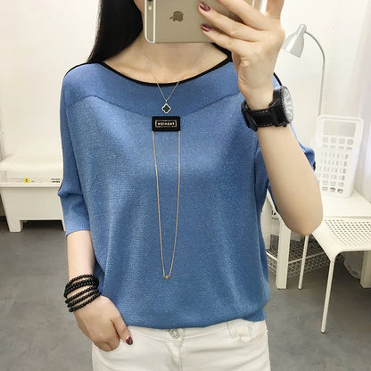 WOLF Vintage O-Ausschnitt Lose Oberteile