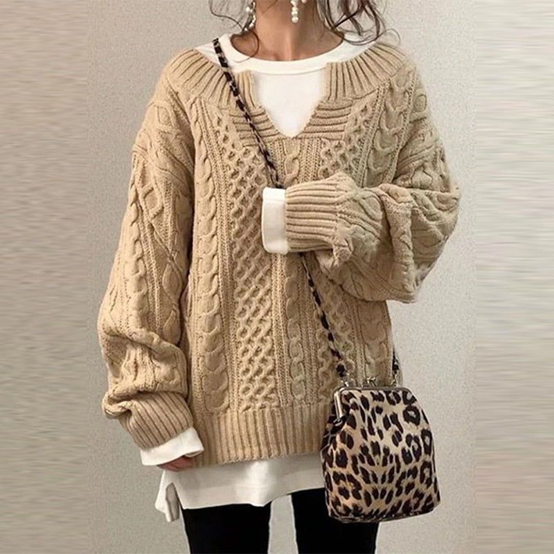 WOLF Solide gestrickter Pullover
