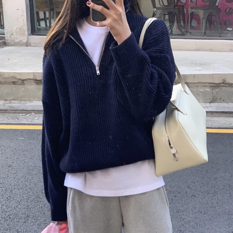 WOLF Übergroßer Reißverschluss Pullover