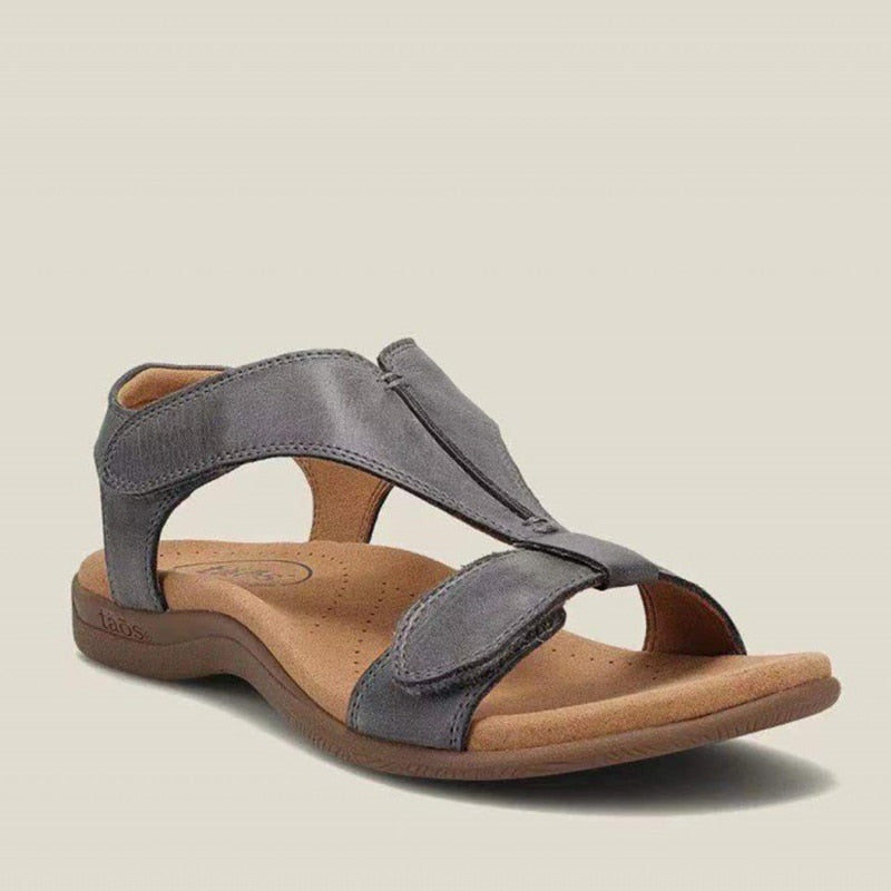  Luftige Damen-Sandalen - bester Komfort für Indoor & Outdoor - dämpfend, bequem & atmungsaktiv + grau
