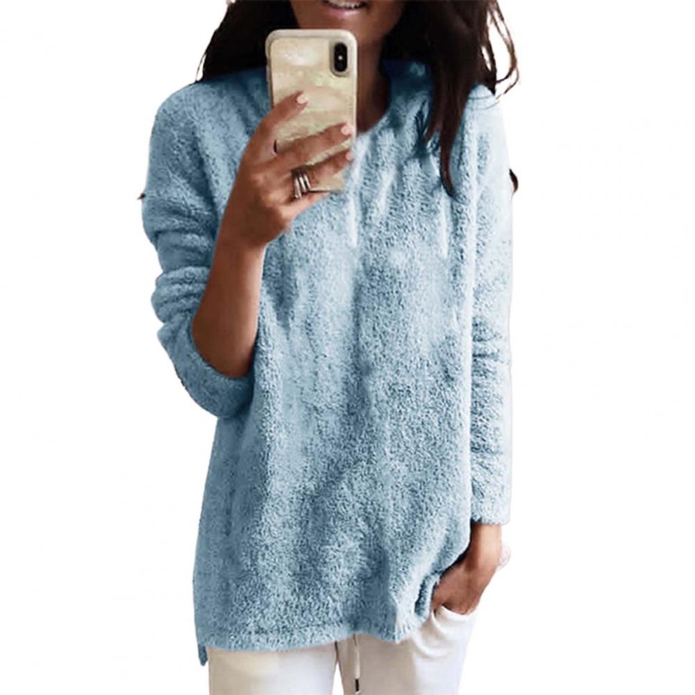 WOLF Lang Ärmel Rund Hals Plüsch Pullover