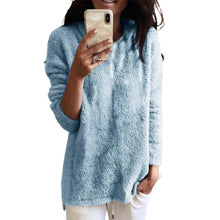 Lade das Bild in den Galerie-Viewer, WOLF Lang Ärmel Rund Hals Plüsch Pullover
