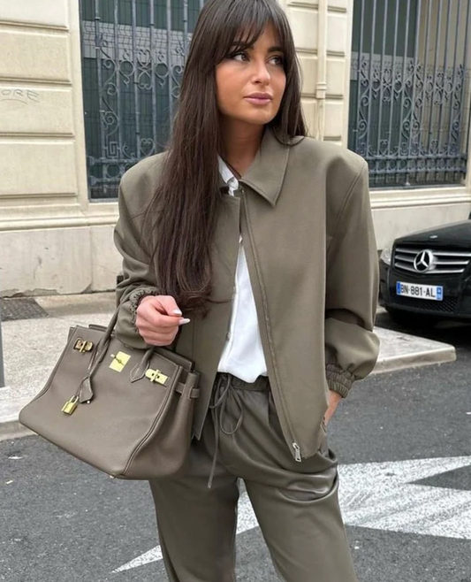 Beluca Bomber Jacket | Lässige übergroße trendige Zwischenjacke mit Kragen für Frauen