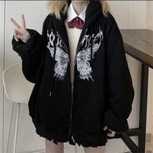 Lade das Bild in den Galerie-Viewer, WOLF Schmetterling Druck Kapuzenpulli Pullover
