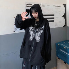 Lade das Bild in den Galerie-Viewer, WOLF Schmetterling Druck Kapuzenpulli Pullover

