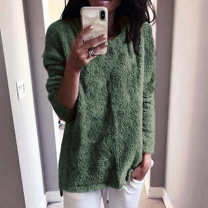 WOLF Lang Ärmel Rund Hals Plüsch Pullover