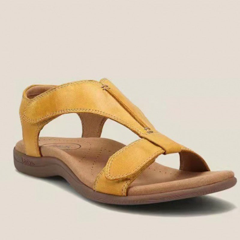  Luftige Damen-Sandalen - bester Komfort für Indoor & Outdoor - dämpfend, bequem & atmungsaktiv + gelb 2