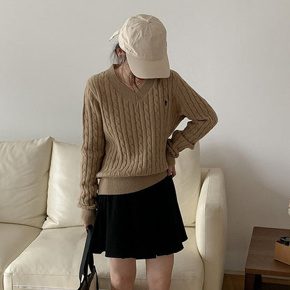 WOLF Verdrehen Pullover V-Hals