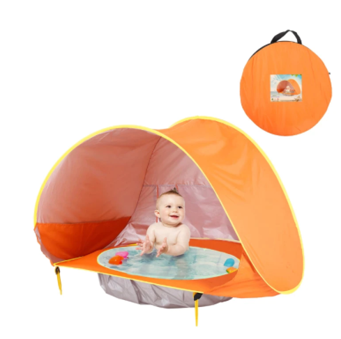 baby strandzelt orange