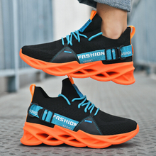 Lade das Bild in den Galerie-Viewer, Unisex-Sneakers_Mucci_-elastisch_Barfuss-kompatibel_atmungsaktiv_schwarz_orange11
