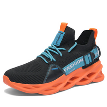 Lade das Bild in den Galerie-Viewer, Unisex-Sneakers_Mucci_-elastisch_Barfuss-kompatibel_atmungsaktiv_schwarz_orange13
