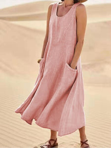 Luna | Lockere Taschen Langes Sommerkleid
