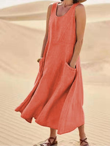 Luna | Lockere Taschen Langes Sommerkleid
