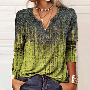 Bevada - Boho-Bluse mit V-Ausschnitt und langen Ärmeln