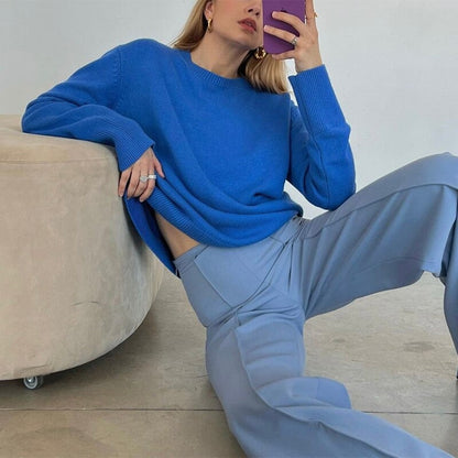 WOLF Locker O- Hals Einfach Pullover