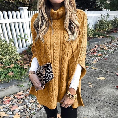 Chondra - Strickpullover mit Rollkragen & Zopfmuster