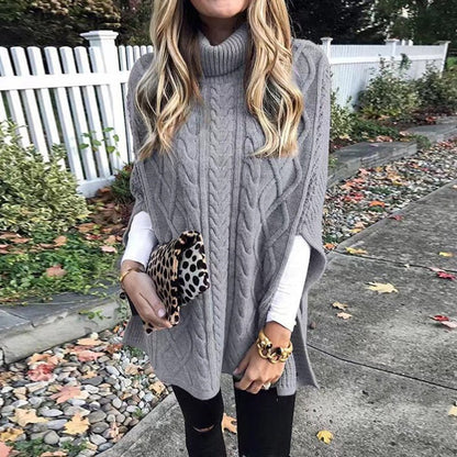 Chondra - Strickpullover mit Rollkragen & Zopfmuster