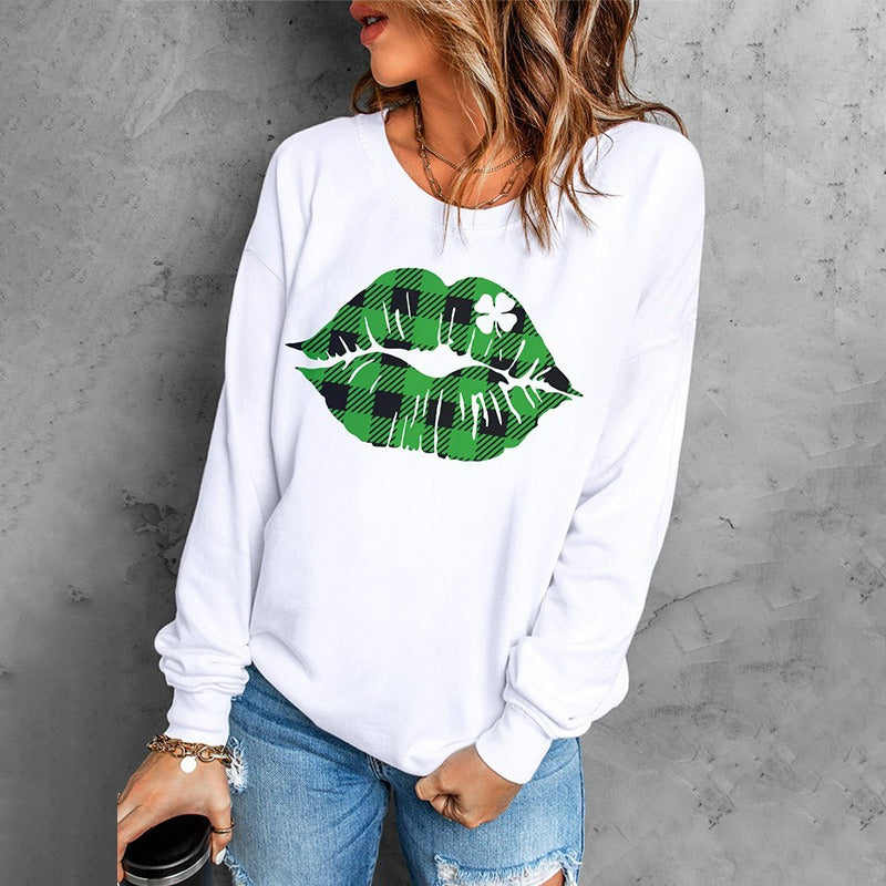 WOLF Patchwork Patrick's Day Herz bedruckte T-Stücke