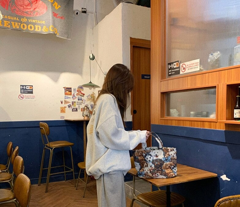 WOLF Besatzung hals Lang Ärmel Locker Pullover