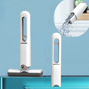 Tragbarer selbstausdrückender Mini-Mopp, Freihändiger Schwamm-Mopp Desktop Reinigungsschwamm Kleiner Mopp für Badezimmer, Küchen, Geschirr, Desktop-Glas (1 Baumwollköpfe+1 Druckknopf)_10