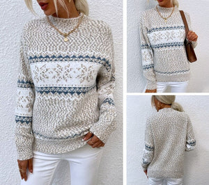 WOLF Lose Pullover Schneeflocken
