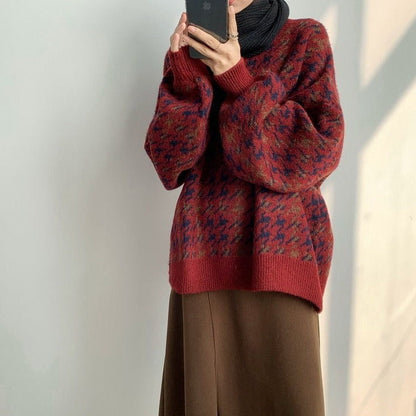 WOLF Aufnäher Arbeits pullover lose Laternenärmel