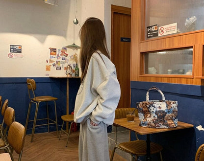 WOLF Besatzung hals Lang Ärmel Locker Pullover