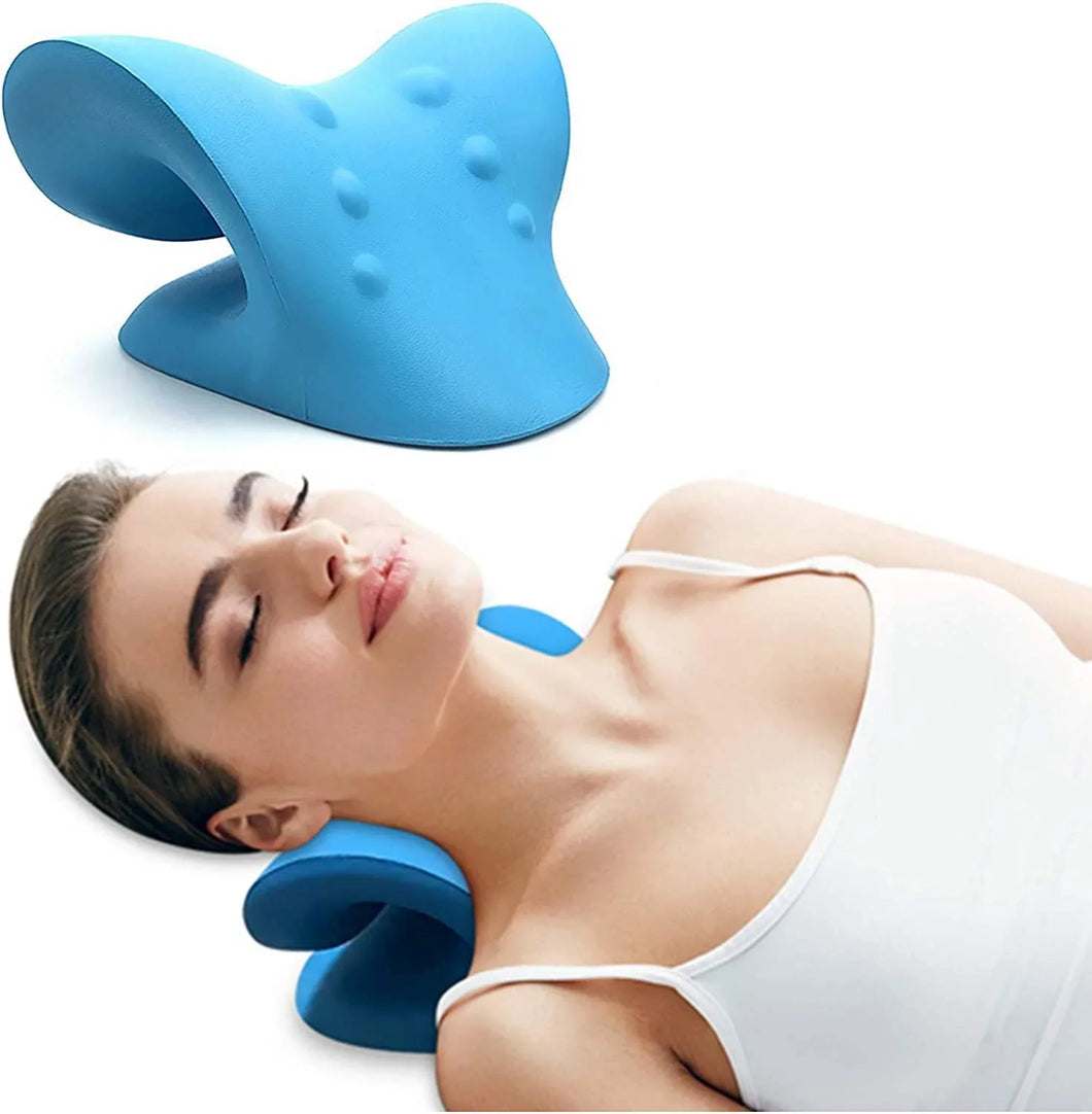Nacken-und Schulter-Relaxer,tragbares zervikales Traktionsgerät,Nackendehner,Nackenhaltungskorrektur,Chiropraktik-Kissen zur Linderung von Kiefergelenksschmerzen
